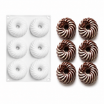 Forma Silicone Donut Espiral Mini Bolo Mousse Pudim Chocolate