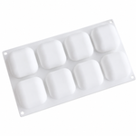 Forma de Silicone 8 cav Quadradas p/Mousse,  Bolo e Doces