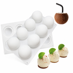 Forma de Silicone Meia Esfera 8 Cav 6cm