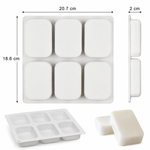 Forma Silicone Mousse 6 Cavidades para Sabonetes, Velas