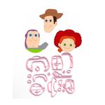 Kit 3 Cortadores Toy Story Rosto do Buss Jessy e Woody
