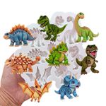 Molde de Silicone 8 Aplique Dinossauros para Doces