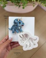 Molde De Silicone Dinossauro  Triceratops 7cm para Doces