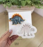  Kit Moldes de Silicone Dinossauro Estegossauro 7cm para Doce