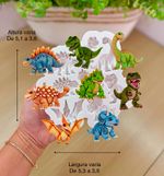 Molde de Silicone 8 Aplique Dinossauros para Doces
