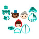 Kit Cortadores Rostos Turma da Chapeuzinho Vermelho 5cm