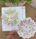 Molde de Silicone Espirito Santo Gigante  c Flores p/ Bolo 
