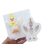 Molde de Silicon  Pato com Asas para Decorar 8cm p/ Decorar