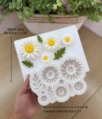 Molde de Silicone Flores Margaridas para Decorar Doces