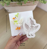 Molde de Silicon  Pato com Asas para Decorar 8cm p/ Decorar