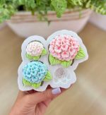 Molde de Silicone  Flores Hortencias para Decorar Bolo