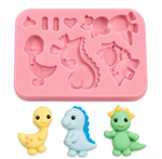 Molde de Silicone Dinossauros Baby
