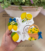 Molde de Silicone Frutas 3 Limão Siciliano 3D e Cesta p Doce