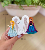 Molde de Silicone Ana e Elsa Frozen para Decorar Doces 5cm