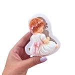 Molde de Silicone Menina Batizado de Costas 8cm para Decorar
