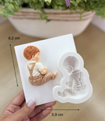 Molde de Silicone Menino Batizado de Costas 8cm para Decorar
