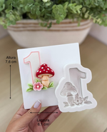 Molde de Silicone Cogumelo n1 Jardim Flores p Decorar 7.5cm