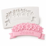 Molde de Silicone Faixa Floral de Violetas