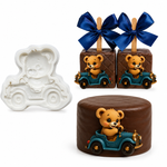 Molde de Silicone Urso Ursinho No Carro 7cm
