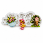 Molde De Silicone Aplique Jardim Patinho Arvore Regador