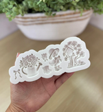 Molde De Silicone Aplique Jardim Patinho Arvore Regador