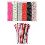 Kit Canudos de Papel Estampados Sortidos 50 Uni