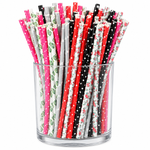 Kit Canudos de Papel Estampados Sortidos 50 Uni