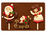 Forma Pirulitos de Natal Papai Noel e Menina Simples C-202