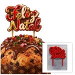 Forma Feliz Natal Para Topo de Bolo