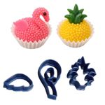 Kit Cortadores 2 Flamingo e Folha Tropical 3cm Brigadeiro
