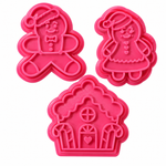 Cortador e Marcador Natal Casa e Bonecos Ginger 6cm