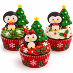 Cortador Natal - Casal de Pinguim / Pinguins + Arvore