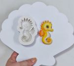 Molde de Silicone Fundo do Mar Cavalo Marinho para Doces