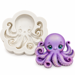 Molde de Silicone Polvos Decorar Fundo do Mar 7cm