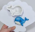 Molde De Silicone Fundo do Mar Baleia 6cm para Doces
