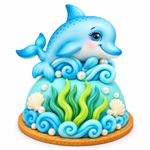 Molde de Silicone Golfinho do Fundo do Mar 7cm