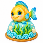 Molde de Silicone Peixe Fundo do Mar 6cm