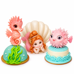 Molde de Silicone Peixe Balão Fundo do Mar 6cm para Doces