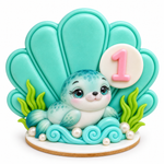Molde de Silicone Fundo do Mar Foca 6cm para Doces