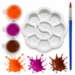 Kit Pincel Paleta e Tinta comestivel para pintura 3 cores