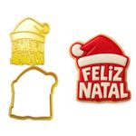 Cortador e Marcador Feliz Natal Com Gorro