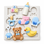 Molde de Silicone Kit Chá de Bebê 8 Cav