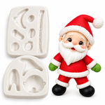 Molde de Silicone Natal - Papai Noel 2 Pçs