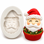 Molde de Silicone Rosto Papai Noel Decorar Natal