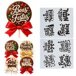Stencil Estampas Feliz  Natal ou Boas Festas Escolha 1