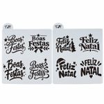 Stencil Estampas Feliz  Natal ou Boas Festas Escolha 1