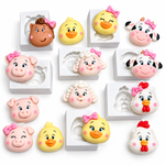 Molde de Silicone Rosto  Animais da Fazendinha Escolha 1 Un