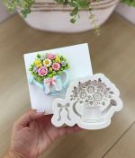 Molde de Silicone Regador Inverno c/ Flor Decorar Jardim