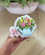Molde de Silicone Regador Inverno c/ Flor Decorar Jardim