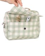 Necessaire 2 Zíperes | Xadrez Verde Menta